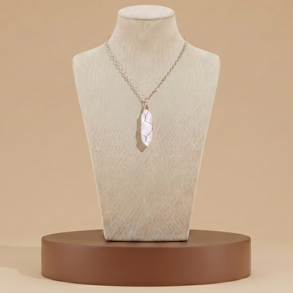 Collar de Piedra Natural y Cristal - Colgante Hexagonal Energético