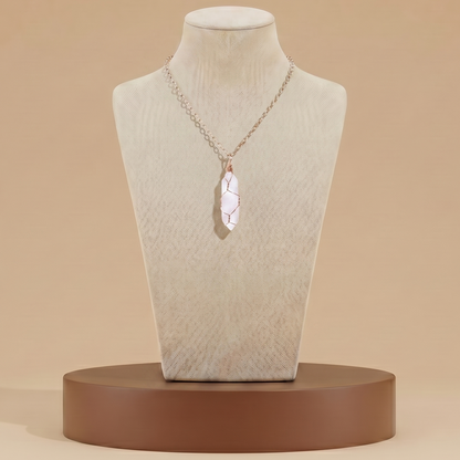 Collar de Piedra Natural y Cristal - Colgante Hexagonal Energético