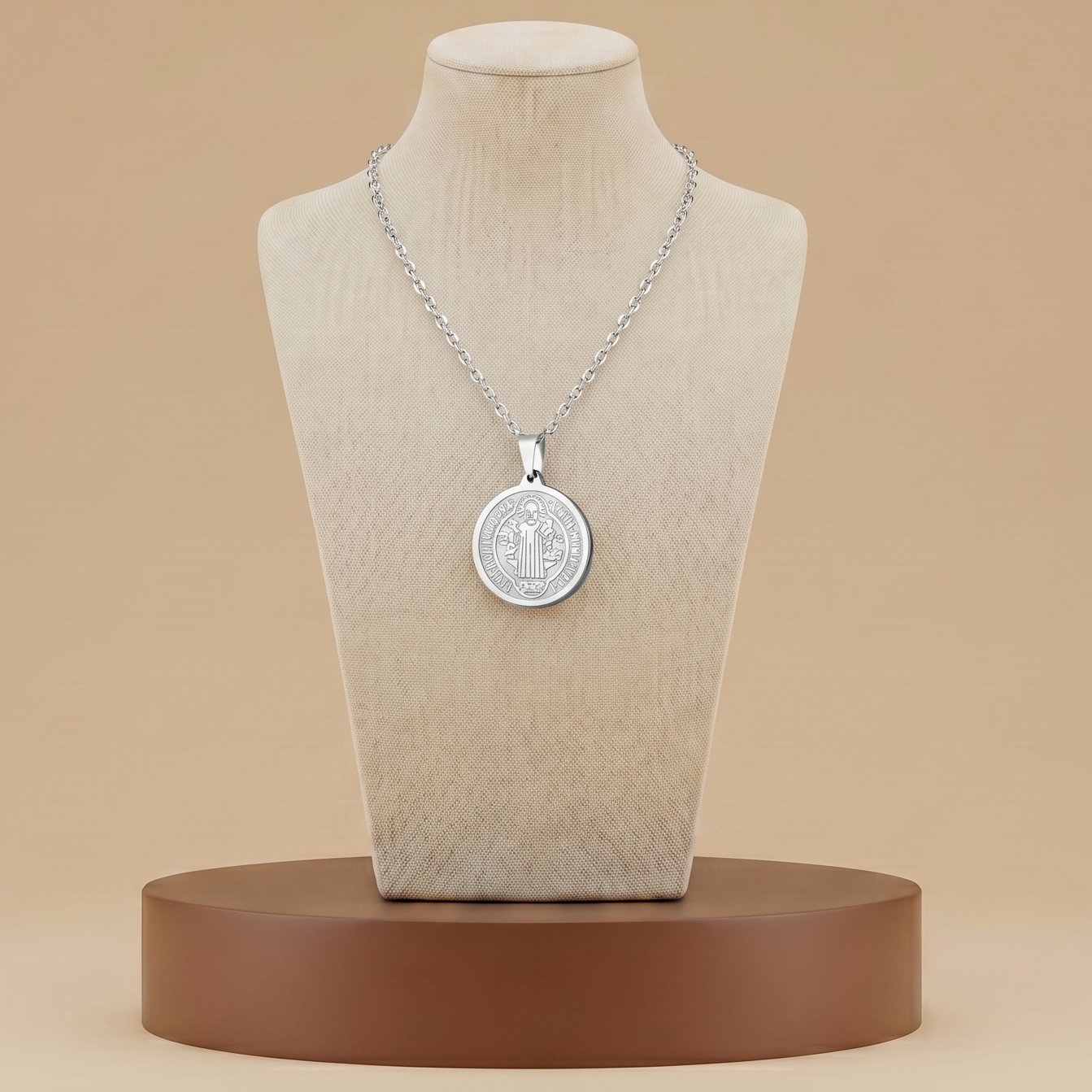 Medallón San Benito Premium - Collar Cristiano de Acero