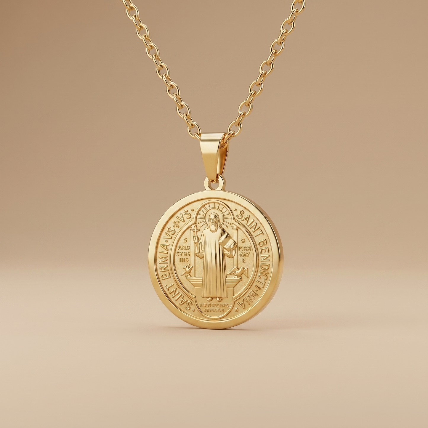 Medallón San Benito Premium - Collar Cristiano de Acero