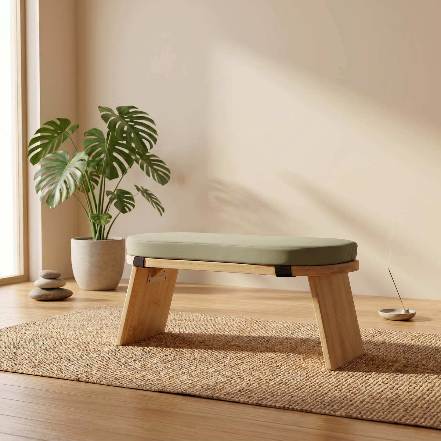 Banqueta de Meditación Ergonómica Plegable con Cojín - Banco Zen para Yoga y Mindfulness