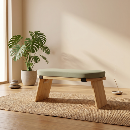 Banqueta de Meditación Ergonómica Plegable con Cojín - Banco Zen para Yoga y Mindfulness